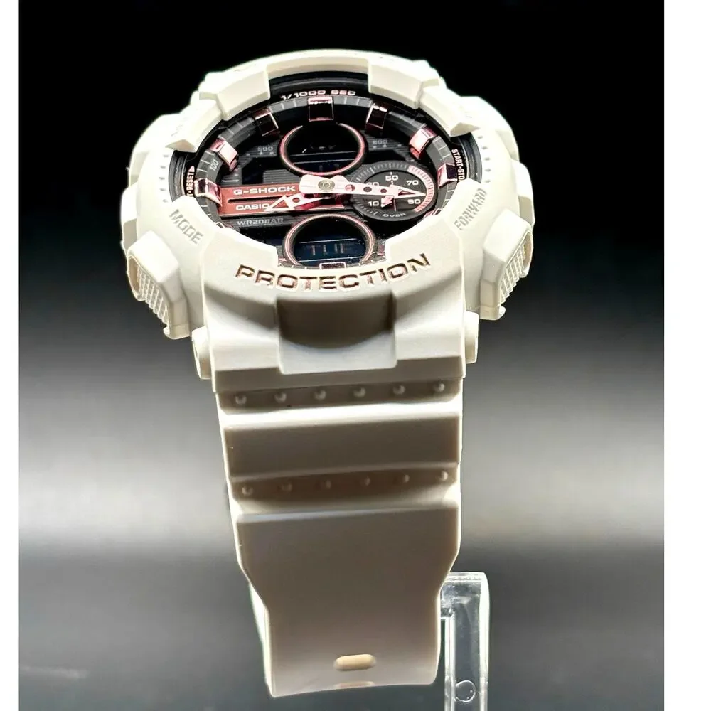 Casio G-Shock GMA-S140M-7A White Rose Gold Analog Digital Women's Watch NIB